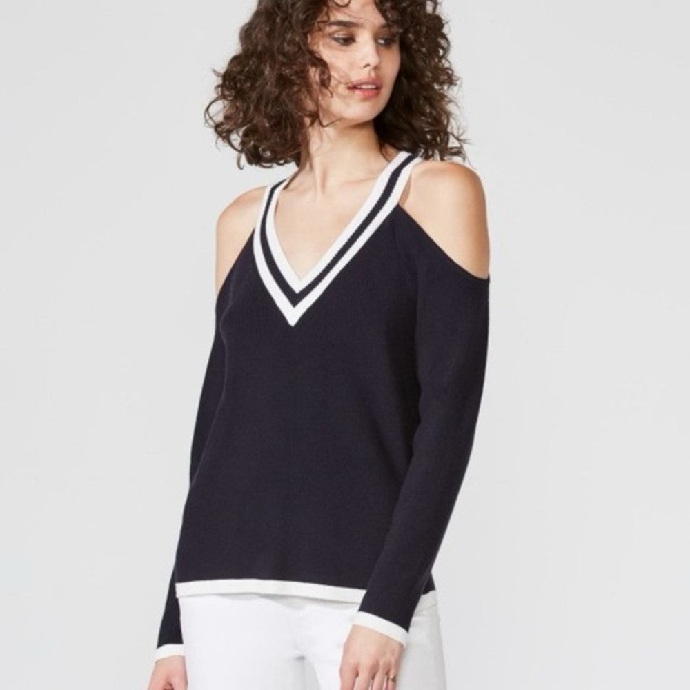 Bailey 44 Navy Blue Sheffield Off-the-Shoulder Sweater